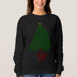 Joyful Christmas Tree Text And Quote Sweatshirt