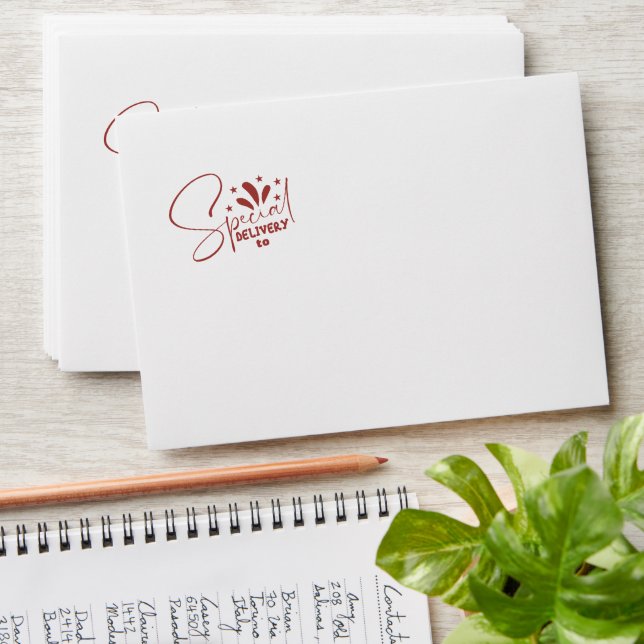 Joyful Christmas Trees Reindeer Liner Holiday Card Envelope (Stacked)