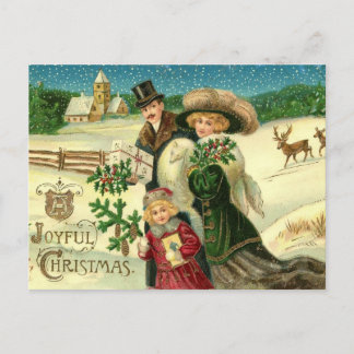 Joyful Christmas Vintage Christmas Postcard