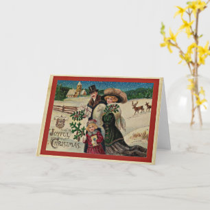 Joyful Christmas, vintage holiday celebration  Card