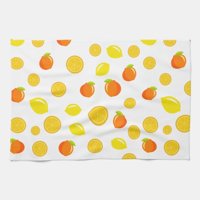Joyful Citrus: Lemons & Oranges Tea Towel (Horizontal)