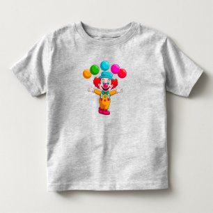 Joyful Clown With Balloons Celebrating Birthday Toddler T-Shirt