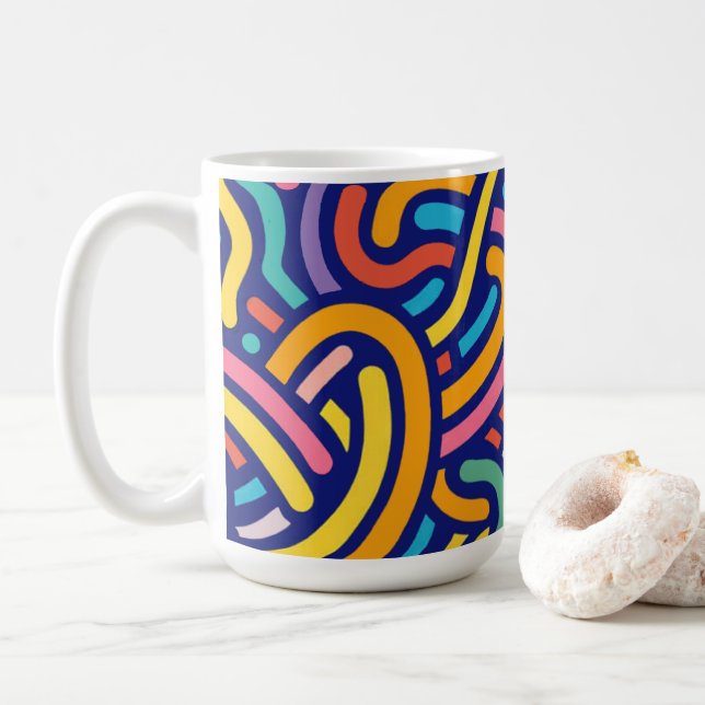 Joyful Color Pattern Mug (With Donut)