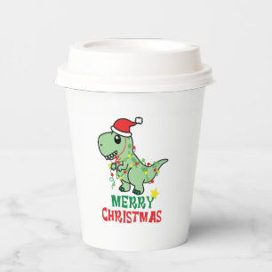 Joyful Colorful Merry and Bright Christmas Holiday Paper Cups