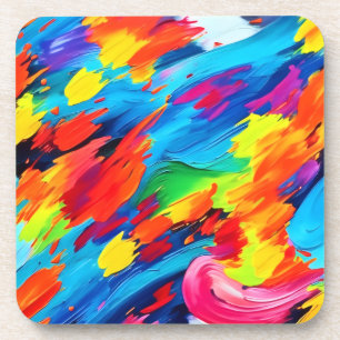 Joyful Colour Explosion Painting Coaster