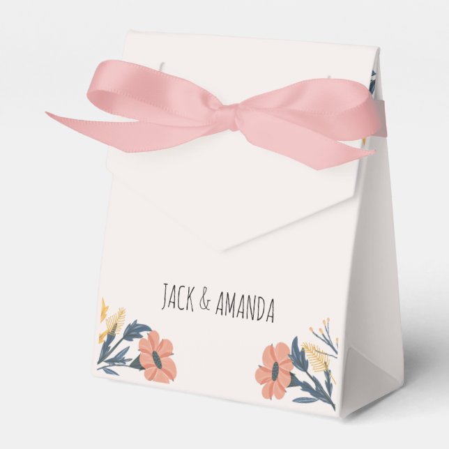 Joyful Colourful Floral Wedding Favour Box (Front Side)