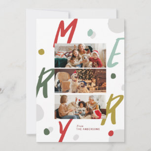 Joyful Colourful Merry Christmas Photo cards