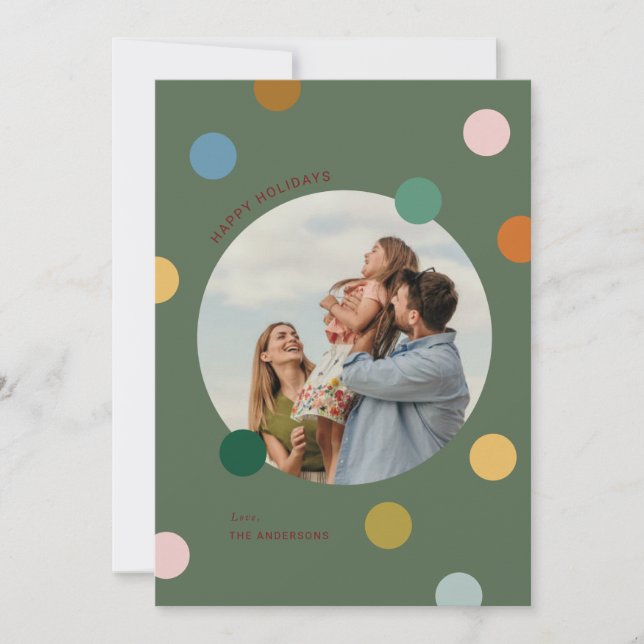 Joyful Colourful Merry Christmas Photo cards (Front)