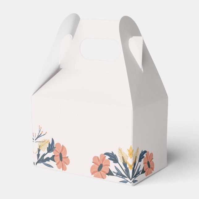 Joyful Colourful Spring Flower Wedding Favour Box (Front Side)