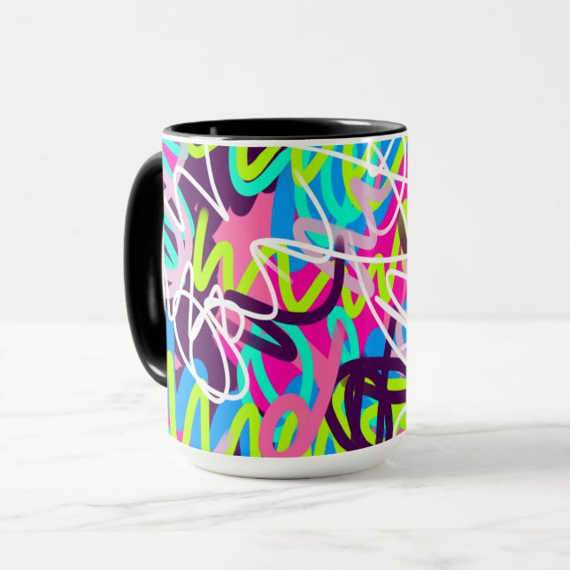 Joyful Colours Modern Abstract  Mug (Front Left)
