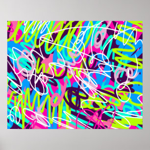 Joyful Colours Modern Abstract  Poster