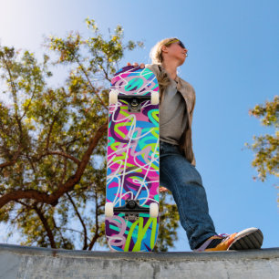 Joyful Colours Modern Abstract Skateboard