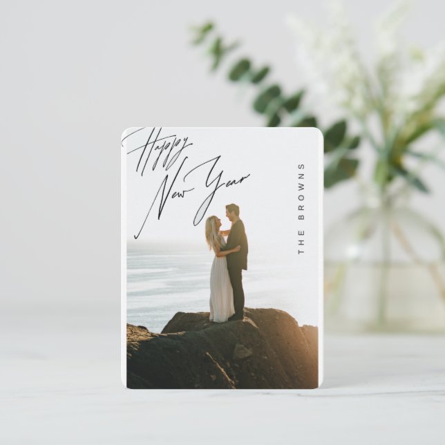 Joyful Couple Happy New year Card (Standing Front)