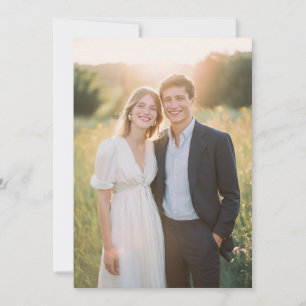 Joyful Cream and Navy Photo Invitation