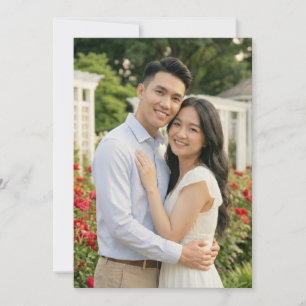 Joyful Cream Romantic Photo Invitation