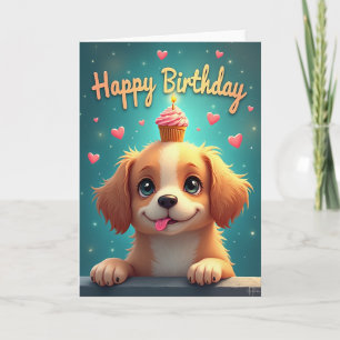 Joyful Cupcake Dog Card