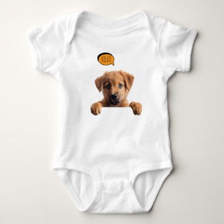 Joyful Delightful Puppy  in Watercolor Baby Bodysuit