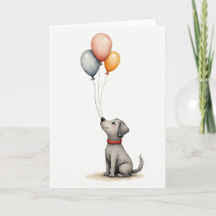 Joyful Dog Balloons Card