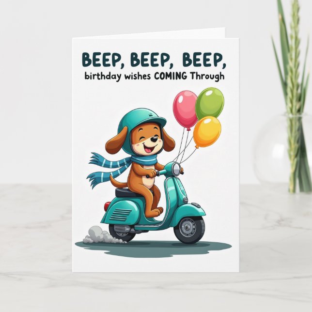 Joyful Dog Scooter Card (Front)