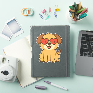 Joyful Dog with Heart Sunglasses, Pet Lover design