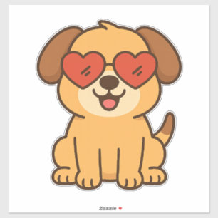 Joyful Dog with Heart Sunglasses, Pet Lover design