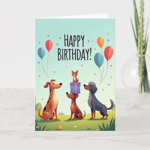 Joyful Dogs Birthday Card