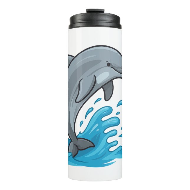 Joyful Dolphin Splash - Thermal Tumbler (Front)