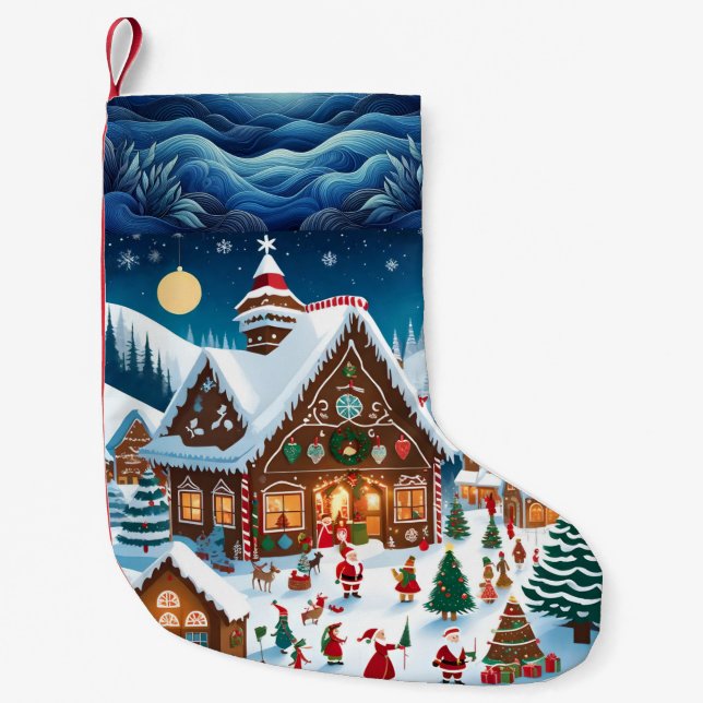 Joyful Elegance: Festive Christmas Stocking (Front)