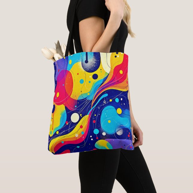 Joyful Energy Flow Art Tote Bag (Close Up)