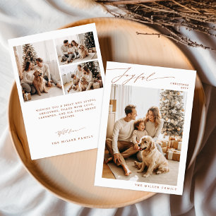 Joyful Family Christmas Photo Pet Dog Holiday Card