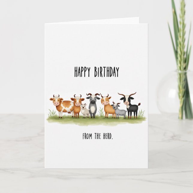 Joyful Farm Animals Birthday Card (Front)