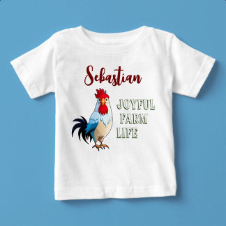 Joyful Farm Life Custom Name Baby T-Shirt