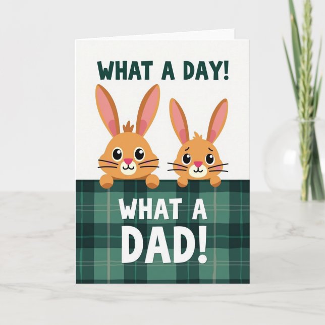 Joyful Fathers Day Plaid Card (Front)