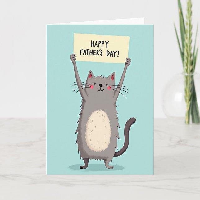 Joyful Feline Fathers Day Card (Front)