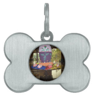 Joyful Festive Springtime Easter Colourful Eggs Ar Pet Name Tag