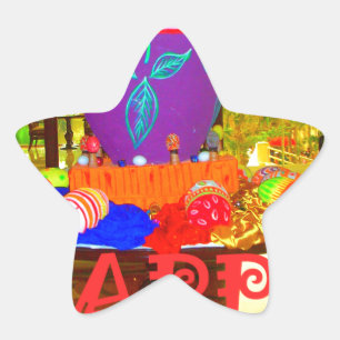 Joyful Festive Springtime Easter Colourful Eggs Ar Star Sticker