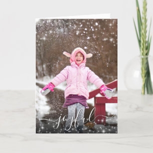 Joyful! Festive Stars Photo Overlay Christmas Holiday Card