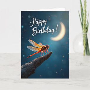 Joyful Fiery Insect Moonlit Card