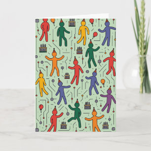 Joyful Figures Birthday Card