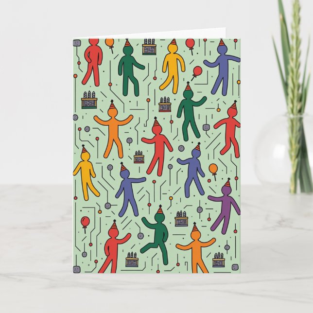 Joyful Figures Birthday Card (Front)