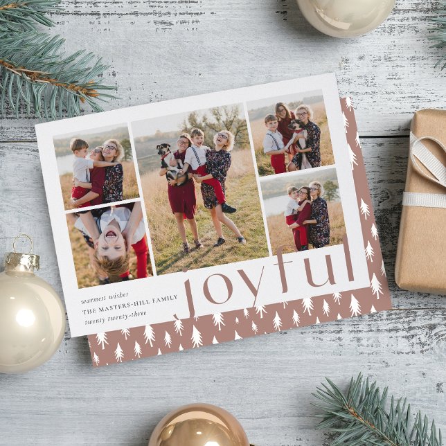 Joyful Five | Holiday Photo Collage Card | Earth (Creator Uploaded)