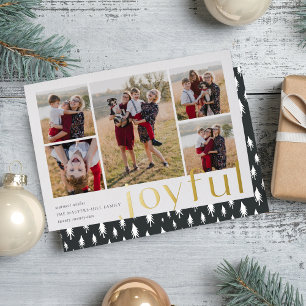 Joyful Five Photo Foil Holiday Card