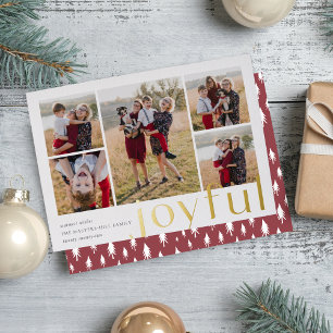 Joyful Five Photo Foil Holiday Card