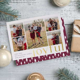 Joyful Five Photo Gold Foil Holiday Card