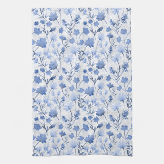 Joyful Flora Kitchen Towel - Indigo