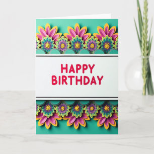 Joyful Floral Art Birthday Card