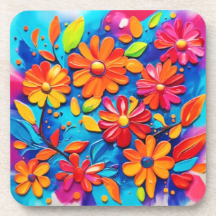 Joyful Floral Painting Coaster