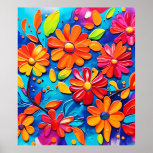 Joyful Floral Painting Poster