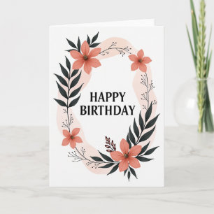 Joyful Floral Wreath Birthday Card