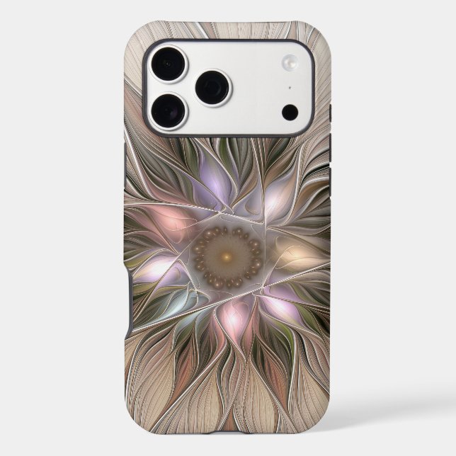 Joyful Flower Abstract Beige Brown Floral Fractal (Back)